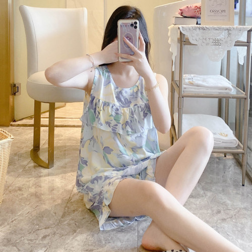 棉绸防凸点睡衣女士夏季女