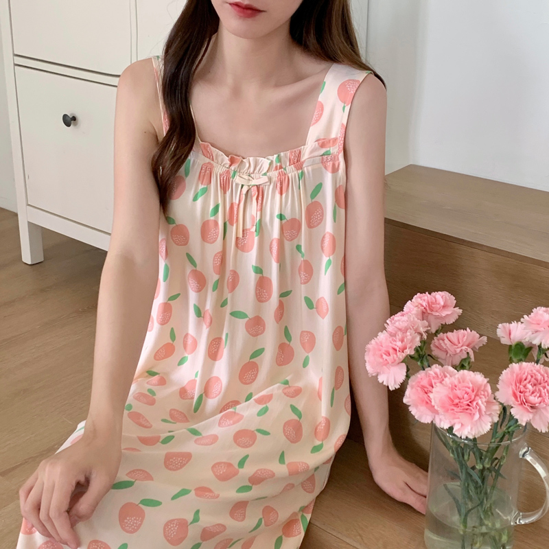 睡裙夏季女吊带棉绸小碎花