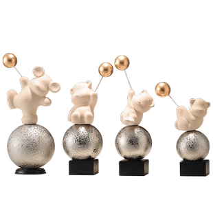 创意气球小熊轻奢装饰品摆件电视柜酒柜玄关家居乔迁之喜搬家礼物