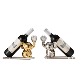 创意现代简约轻奢大象红酒架红酒瓶装饰品摆件酒柜客厅乔迁礼物