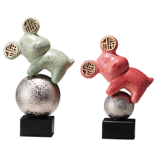 福熊创意轻奢软装饰品摆件电视机酒柜玄关家居装饰品结婚乔迁礼物