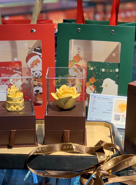 平安夜圣诞摆件玫瑰花首饰盒