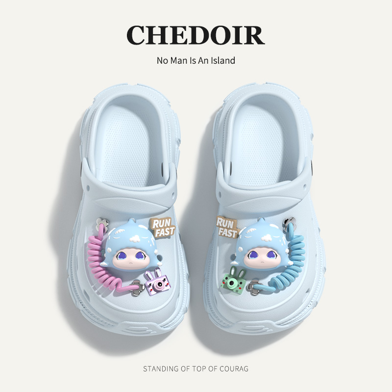 chedoir蓝贝贝厚底洞洞鞋