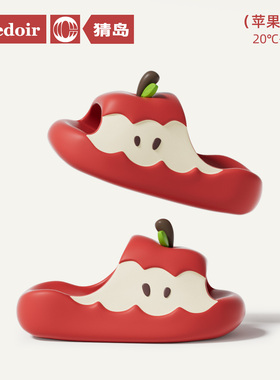 chedoir红色本命年苹果拖鞋女夏季喜庆结婚卡通可爱情侣亲子小孩