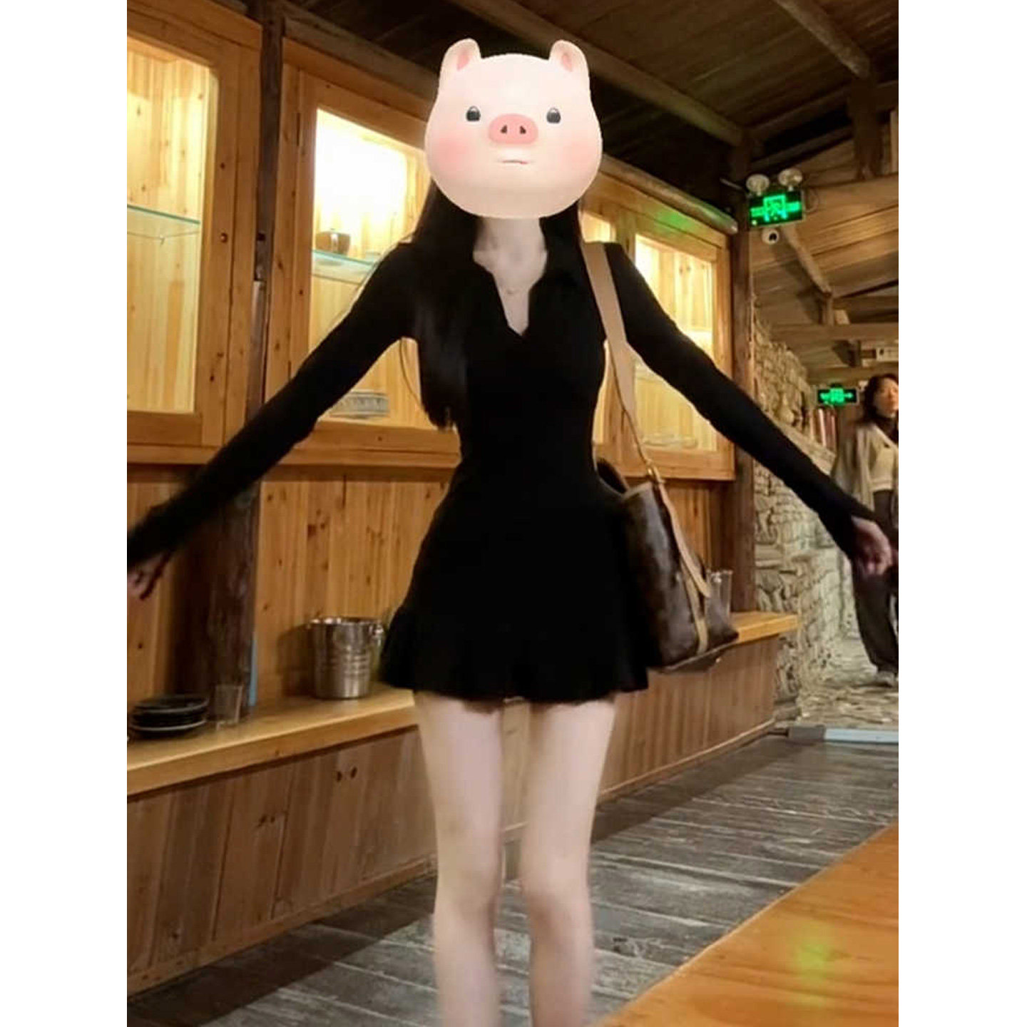 纯欲风辣妹修身洋装子女秋冬季新款小个子绝美巨好看小裙子套装