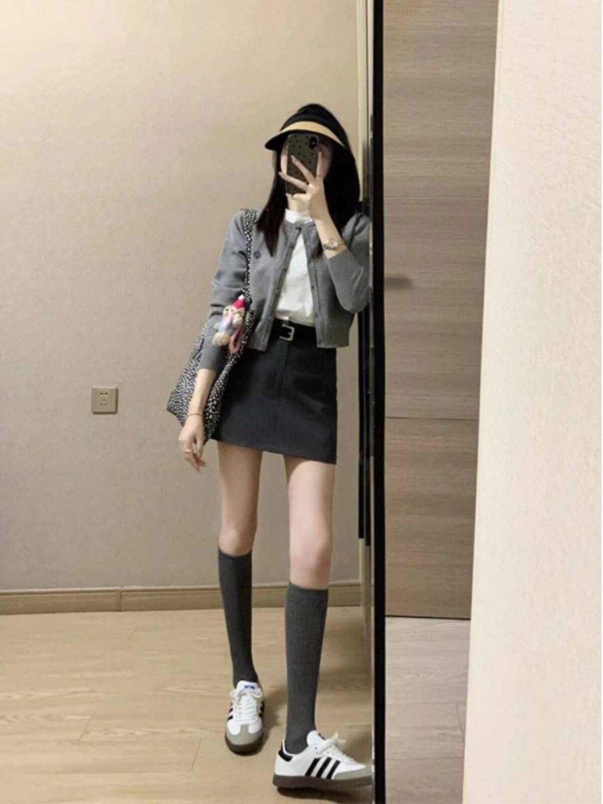 盐系轻熟气质港味覆古chic针织开衫裙子jk制服套装秋冬穿搭一整套