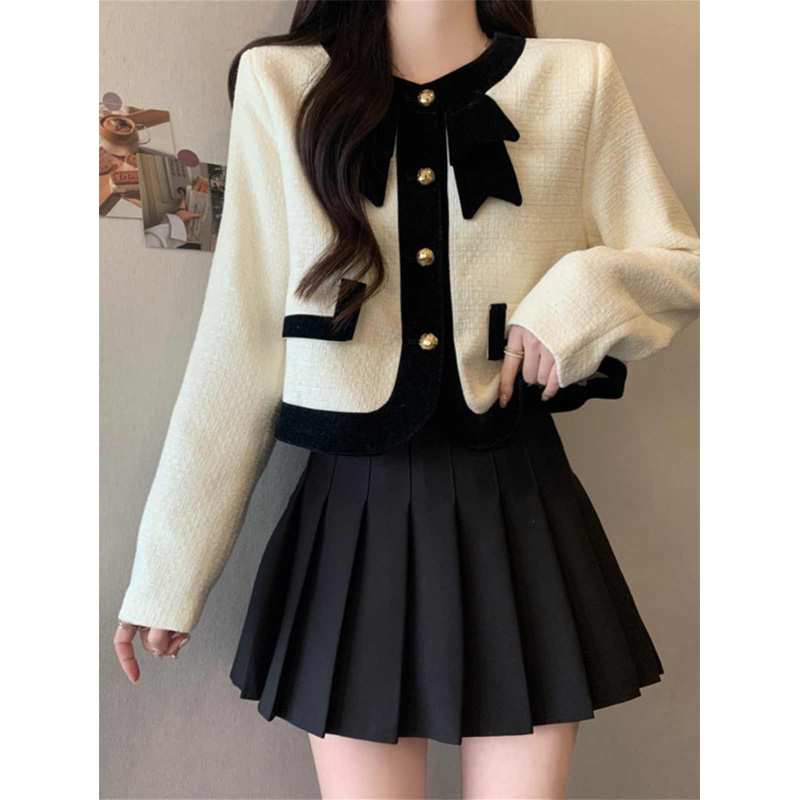 法式赫本风小香独特绝美别致jk制服套装冷淡系百褶裙穿搭一整套春