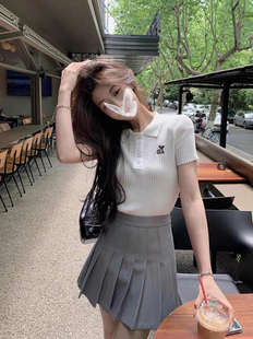 韩系高级感百褶裙套装学院风jk制服短裙别致独特小个子迪士尼穿搭