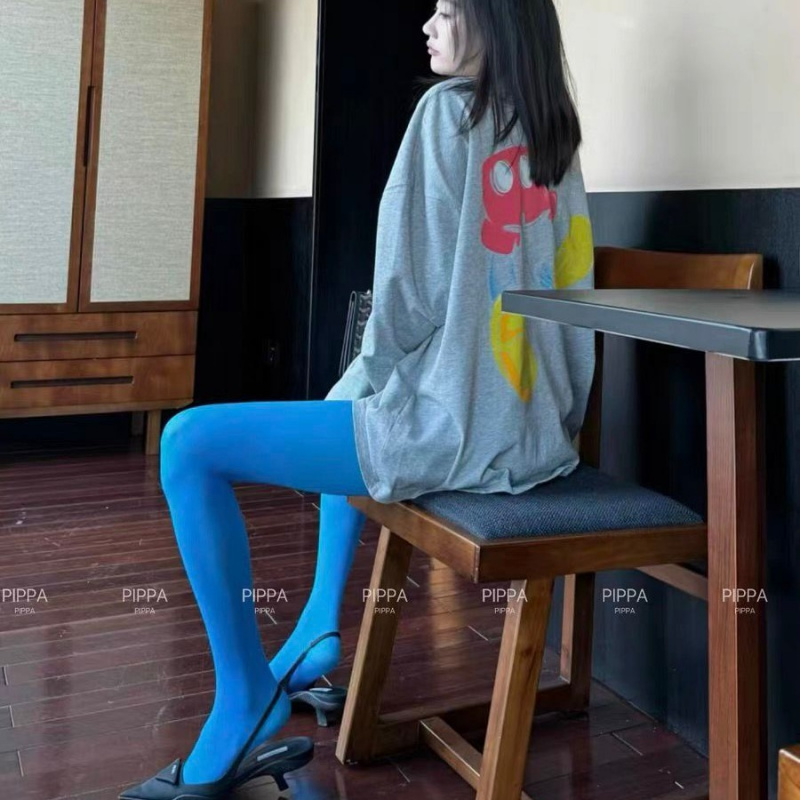 天鹅绒连裤袜糖果色加档不透肉彩