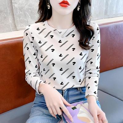 ROUMIKL圆领长袖t恤女修身洋气内搭打底衫2025新款今年流行爆款秋