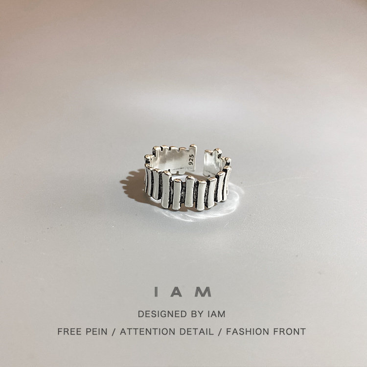 iam戒指925镀银可调节简约设计潮