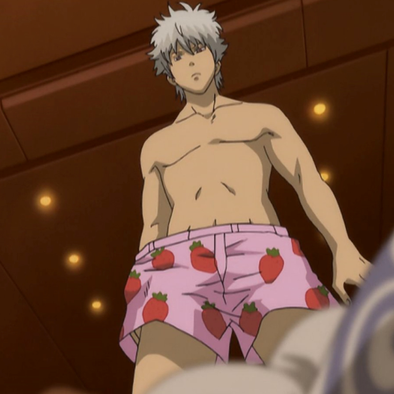 银魂万事屋坂田银时草莓猛男内裤银桑速干沙滩短裤家居裤睡裤休闲