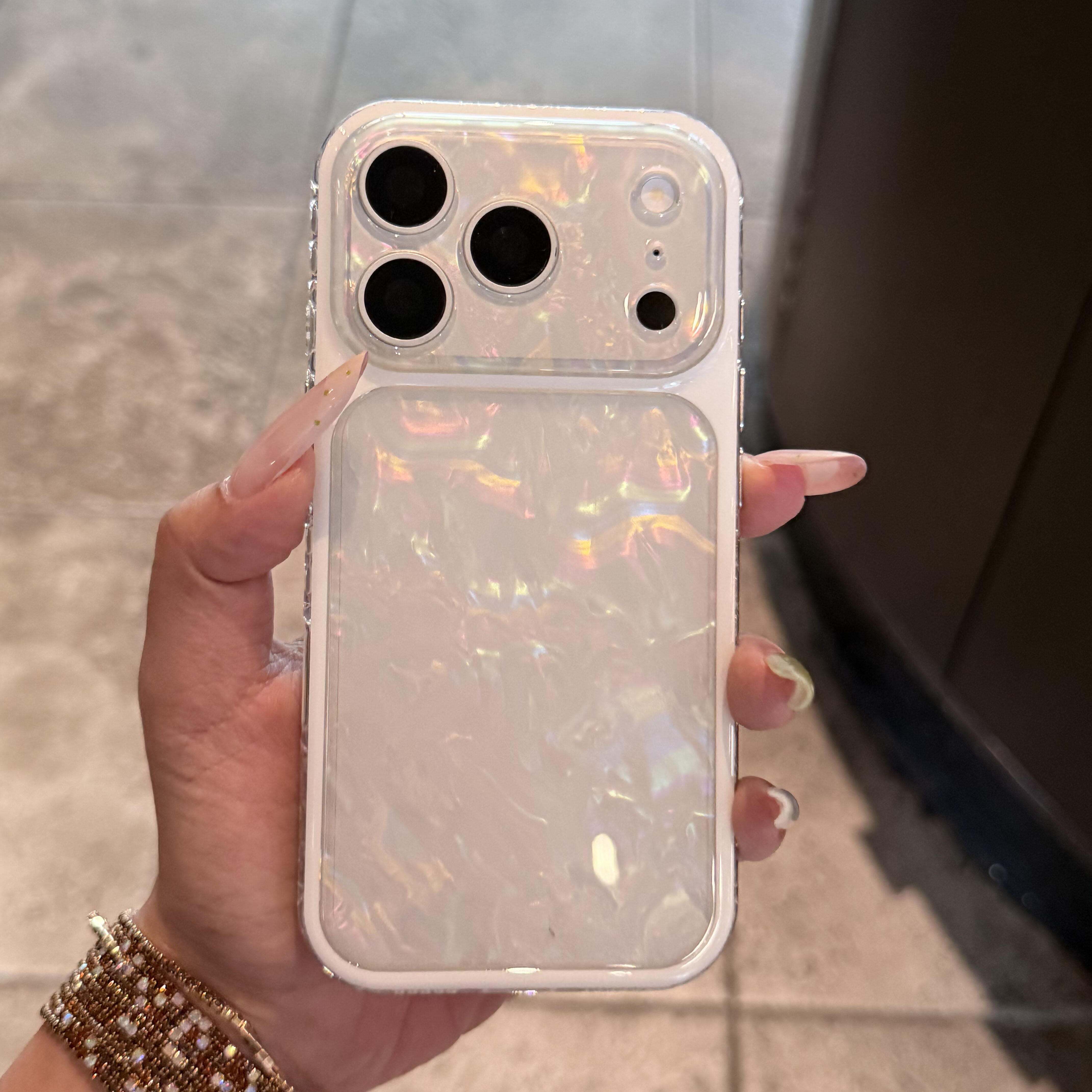 ins流沙贝壳纹适用苹果17promax手机壳新款镭射高级感全包防摔iPhone16pro简约透色15pm巨好看超火不撞款硬壳