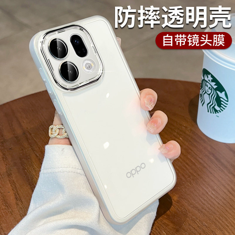 魅眼硅胶软壳适用OPPOfindx9手机壳透明findx8s带镜头膜全包防摔保护套Reno14Pro简约13高级感12小众11男女x7