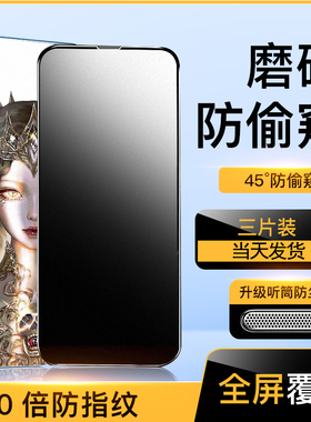 适用苹果16钢化膜15Pro防窥磨砂iphone14promax手机xs11max12防窥膜x听筒13promax防尘网ix防偷窥xr贴膜i挡窥