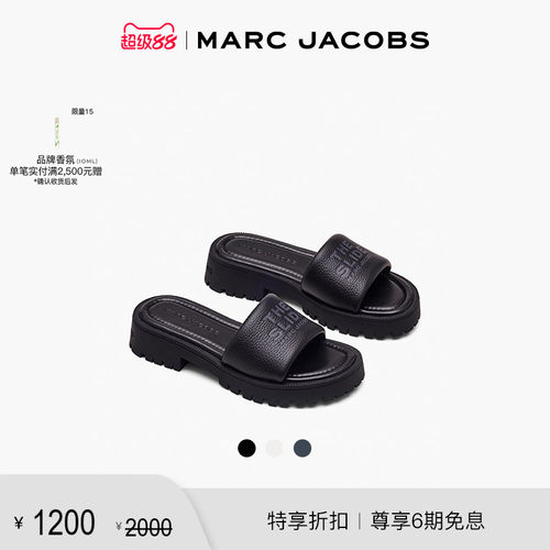 【新增折扣】MARC JACOBS/莫杰 SLIDE  MJ 牛皮休闲平底拖鞋