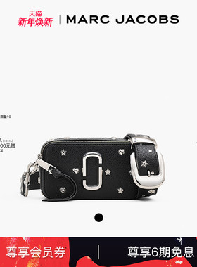 【冬季新品】MARC JACOBS/莫杰 SNAPSHOT 牛皮花朵设计斜挎相机包