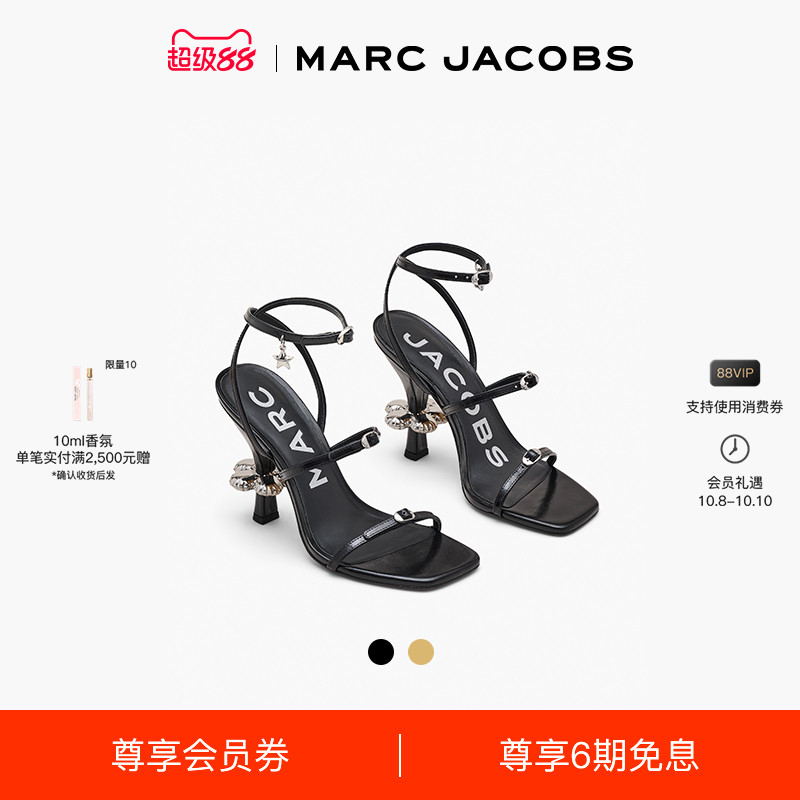 MARC JACOBS/莫杰 MJ 皮质小雏菊点缀凉鞋细高跟鞋