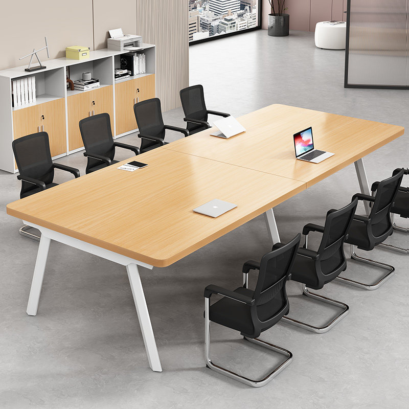 会议桌长桌现代简约长条办公桌长方形桌子轻奢高级感洽谈桌椅组合