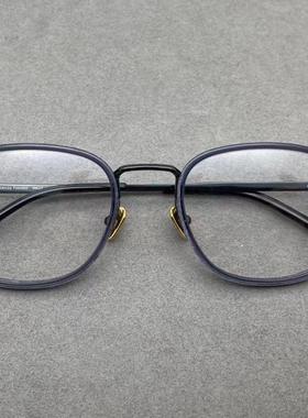 日本手工板材眼镜ALCOR文艺复古超轻纯钛近视眼镜框男潮流方框女