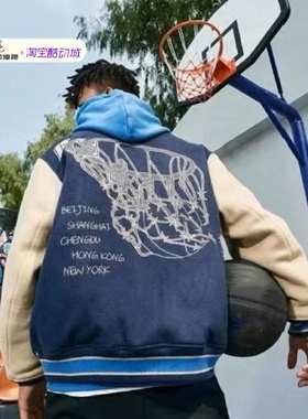 李宁秋冬棉服22反伍物极必反男反光宽松短棉服棒球服AJMS113/055