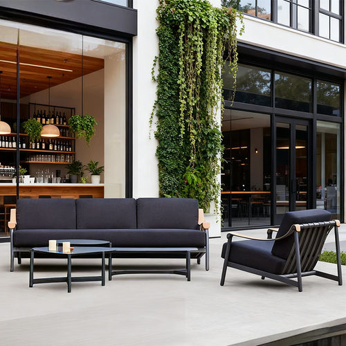 北欧户外庭院组合花园样板房室外休闲家具露天防水防晒铝合金沙发