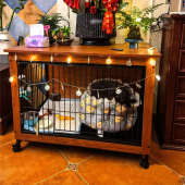 狗笼子木质宠物室内柴犬中型犬小型犬猫狗围栏家用带厕所分离兔笼