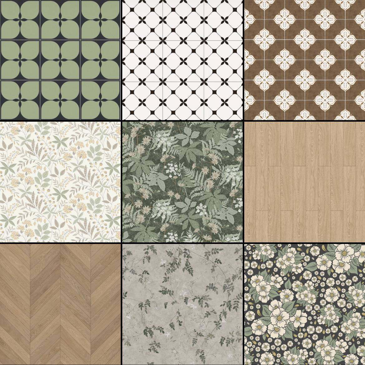 ob11娃屋壁纸瓷砖地板娃娃背景板贴纸手工diy材料沙盘模型贴纸