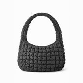 羽绒褶皱云朵包包女大容量2024新款 休闲通勤轻质衔缝单肩斜挎大包