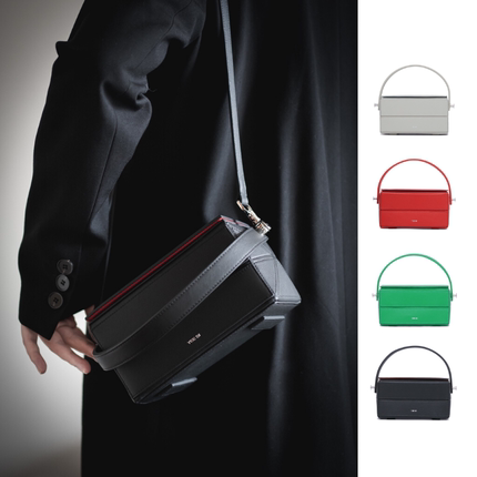 YEE SI 新款Block迷你折叠小方包单肩手提斜挎包女纯色时尚潮