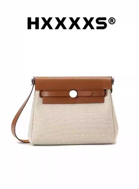 HXXXXS新品首邮差包小号通勤大容量女包头层牛皮帆布斜挎包