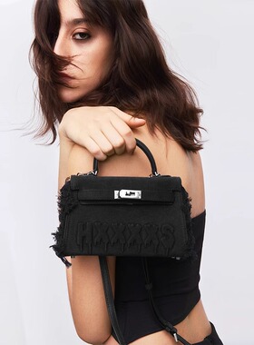 HXXXXS二代牛仔布手提包包女单肩斜挎小包小众设计2024新款潮19.5