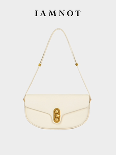 IAMNOT秋冬新款单肩腋下包女头层牛皮马鞍包小众轻奢通勤包包