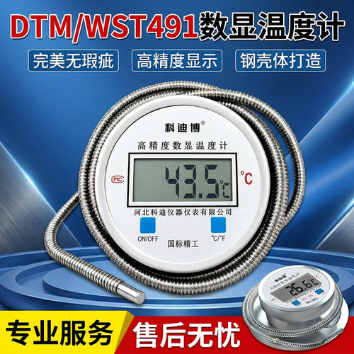数显温度计带探头高精度温度计工业用测水温油温计不锈钢表实验室