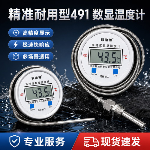 数显温度计WST/DTM491高精度水温表防水温度表不锈钢高温测温表
