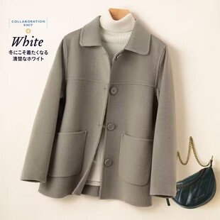 2024秋冬新款 羊毛呢子小个子毛呢外套8801 高端双面羊绒大衣女短款