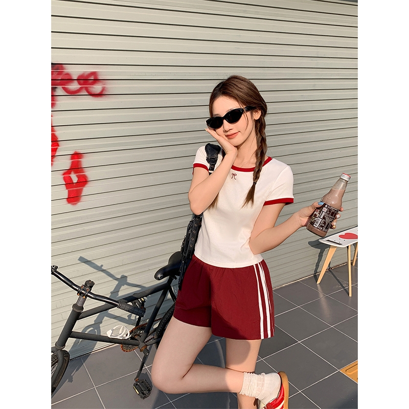 2025新款纯棉睡衣女款夏季短袖两件套网红休闲运动辣妹学生家居服