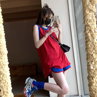 吊带无袖 背心纯棉睡衣女夏天薄款 网红风日系甜美小个子家居服套装