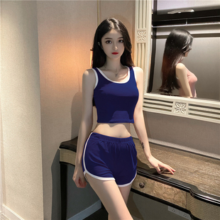 2022年新款短款背心短裤睡衣女士休闲套装女夏季薄款两件套家居服