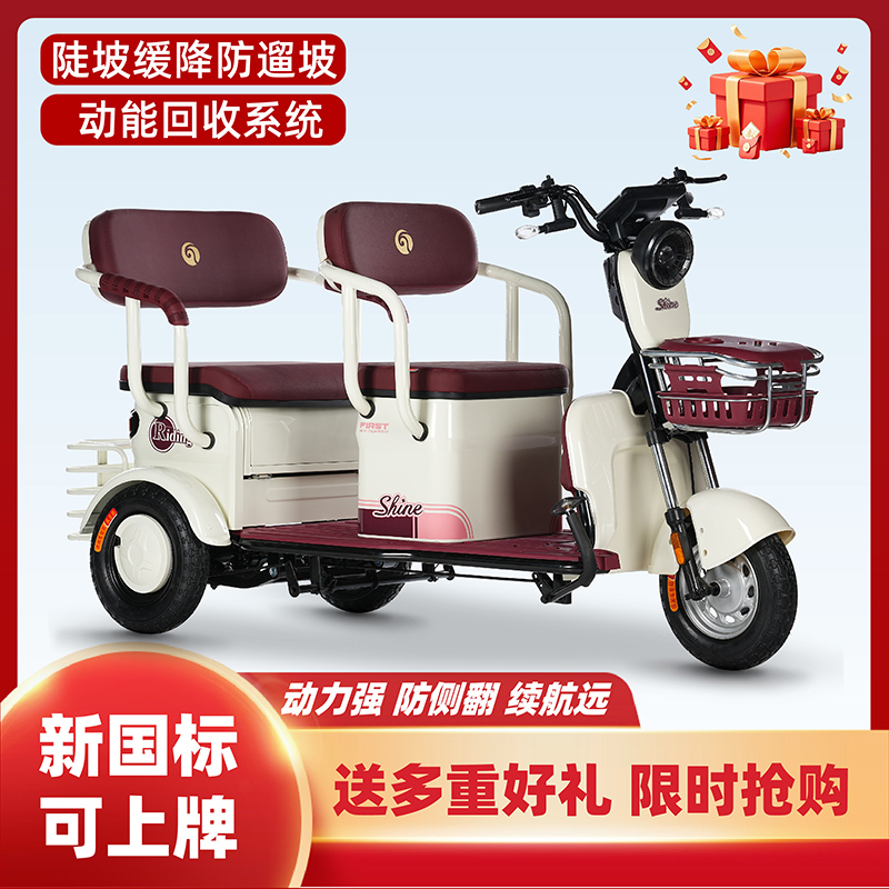 新国标电动三轮车双人代步车