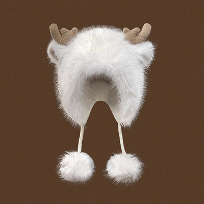 Classy key新加坡设计师联名款保暖护耳雷锋帽显脸小毛绒套头帽子