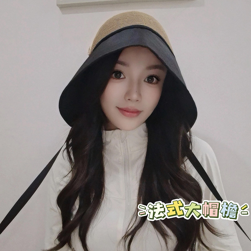 Classy key新加坡设计师联名款大檐水桶草帽显脸小防晒渔夫帽子潮