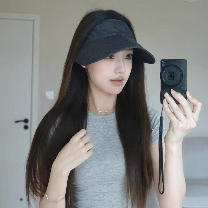 Classy key新加坡设计师联名款显脸小水洗牛仔空顶帽遮阳防晒帽子