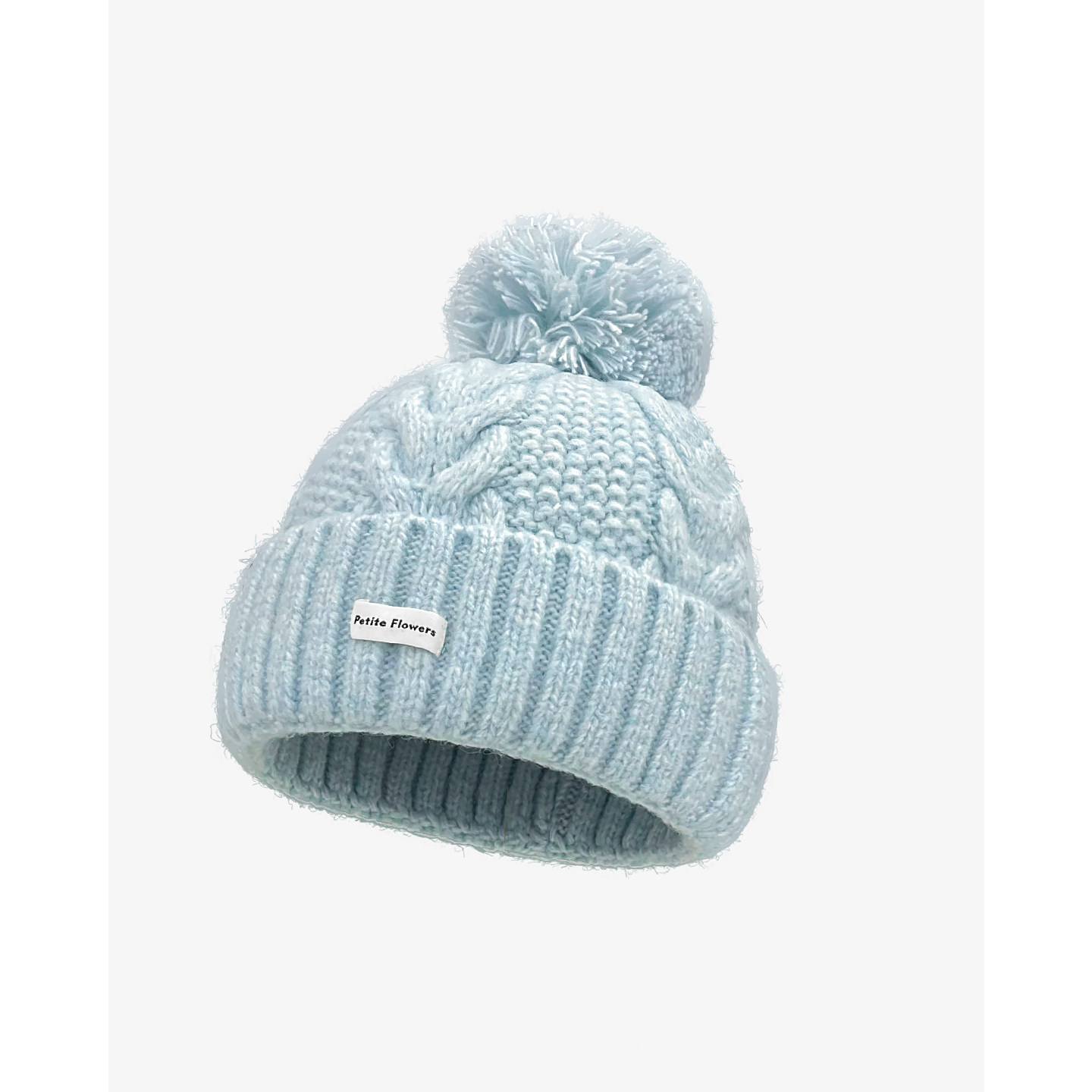 Classy key新加坡设计师联名款简约纯色毛球麻花毛线帽保暖针织帽