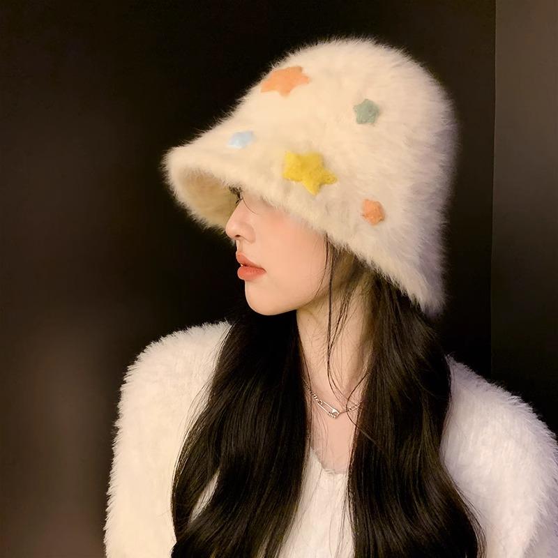 Classykey星星兔毛渔夫帽女秋冬