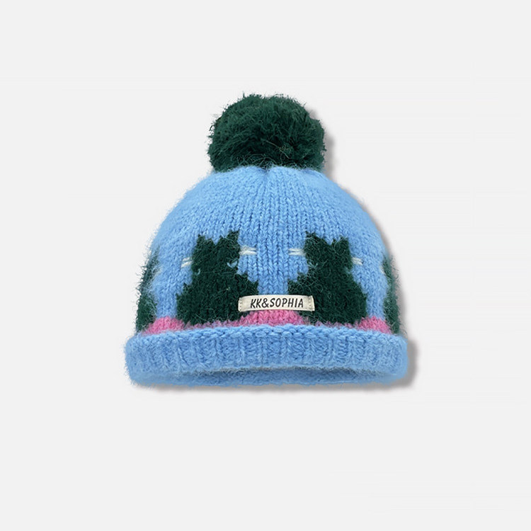 Classy key新加坡设计师联名款撞色针织毛线帽加厚保暖套头