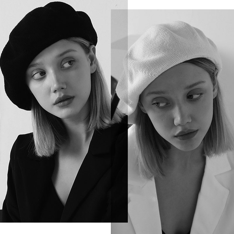 Classy key新加坡设计师联名款宽松大头围贝雷帽女秋冬气质