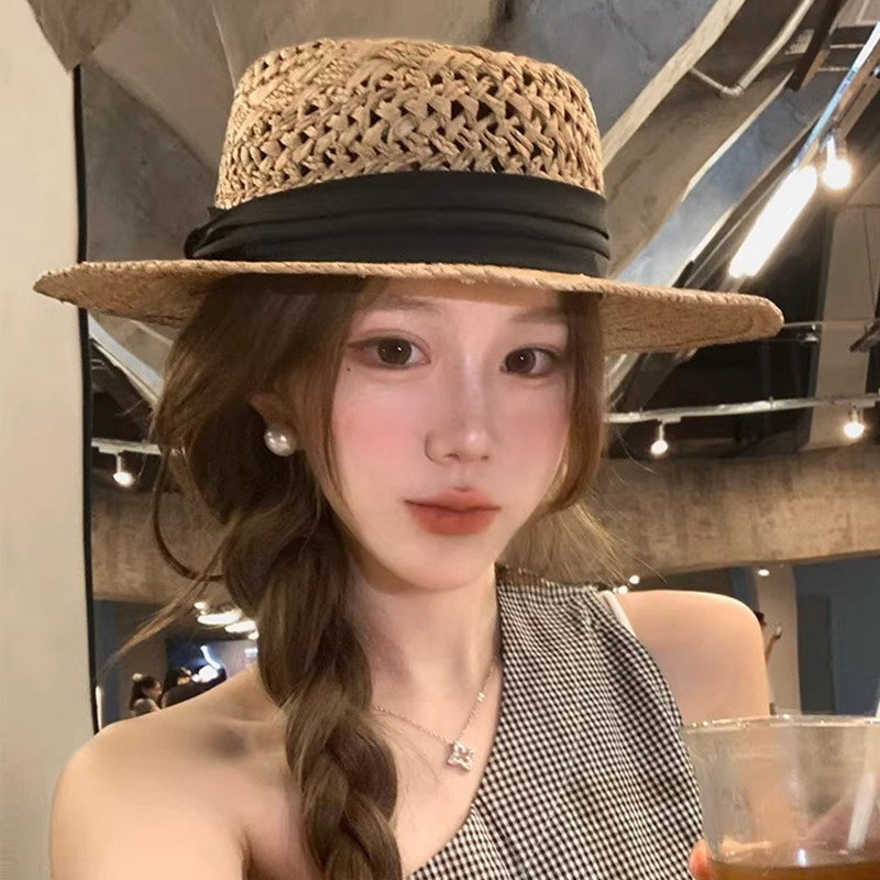 Classy key新加坡设计师联名款法式镂空草帽老钱风礼帽防晒