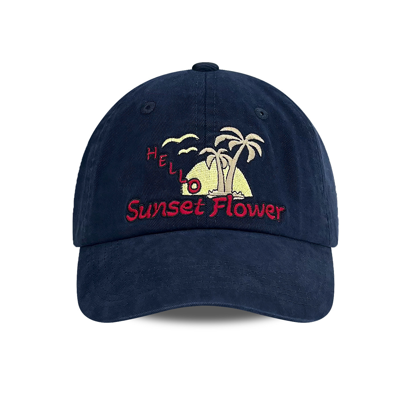 Classy key新加坡设计师联名款日落椰树刺绣鸭舌帽显脸小棒