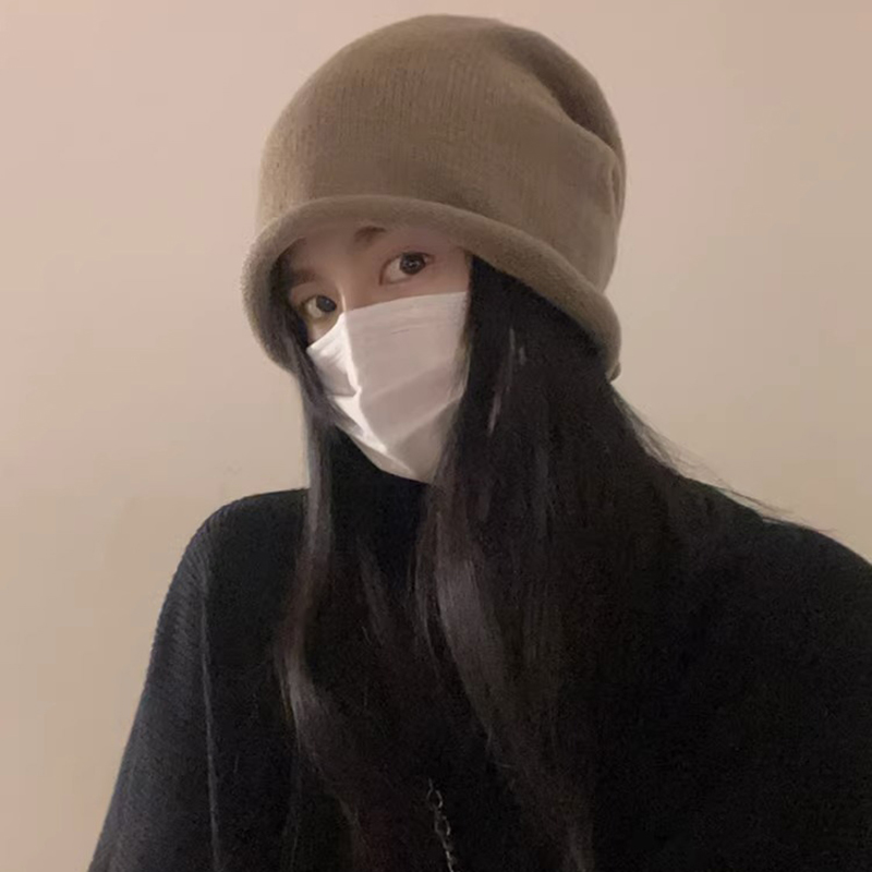 Classy key新加坡设计师联名款显脸小包头帽针织帽大头围堆堆帽女